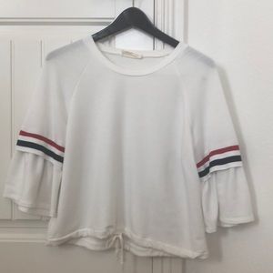 white t shirt with bell sleeves
